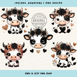 Lot Vache Mignonne, Fleurs De Vaches, Fille De La Campagne Png, Animaux De La Ferme Png, Vache De La Ferme Png, Fille Vache Png, Vache De L'ouest Png, Graphiques De Vache, Vache Fille Png