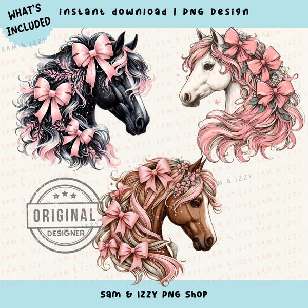 Horse Bundle, Coquette Png, Coquette Girly, Horse Png, Coquette Pink Bows, Coquette Design, Coquette Cowgirl Png, Western Sublimation Design