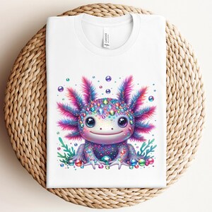 Cute Rainbow Axolotl Sublimation Design, Axolotl Clipart, Kids Shirt Designs, Popular Trendy Animal Graphics, Salamander Png,Gifts for Kids image 2