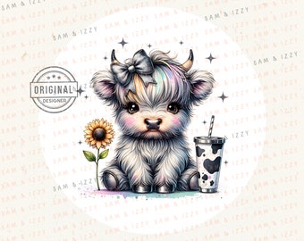 Car Coaster Png, Cow Car Coaster, One Boujee Heifer Png, Highland Cow Png, Highland Cow Design, Cow Sublimation, Western Png,