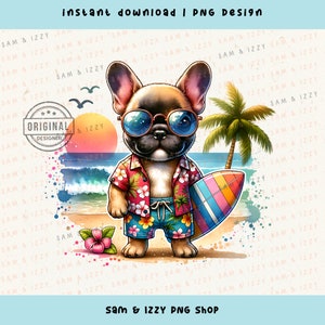Französische Bulldogge Png, Strand Vibes Png, Sommer Sublimation, Surfen Png, Urlaub Png Designs, Hundemutter, Hundeliebhaber Png, Hundeaufkleber, Hunde Grafik