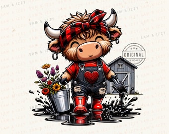 Highland Cow Png, Highland Cow Design, Cow Sublimation, Western Png, Cow Bundle, Highland Cow Art, Western Sublimation, DTF, Cute Cow Png
