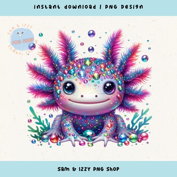 Cute Rainbow Axolotl Sublimation Design, Axolotl Clipart, Kids Shirt Designs, Popular Trendy Animal Graphics, Salamander Png,Gifts for Kids