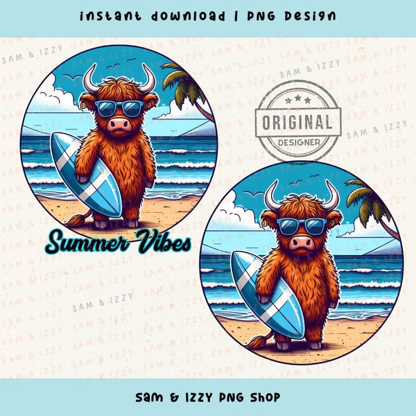 Beach Vibes Png, Summer Sublimate, Sweet Summer Png, Beach Vibes Png, Vacation Png Designs, Highland Cow Png, Cute Highland Cow, Western Png