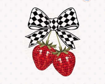Strawberry Bow Summer Spring Grand Millennial Fruit Png Sublimation Design Garden Trendy Minimalist Sweatshirt Plant Lover Cottage Core DTF