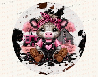 Car Coaster Png, Cow Car Coaster, Highland Cow Png, Highland Cow Design, Cow Sublimation, Western Png, Highland Cow Art, Western Sublimation