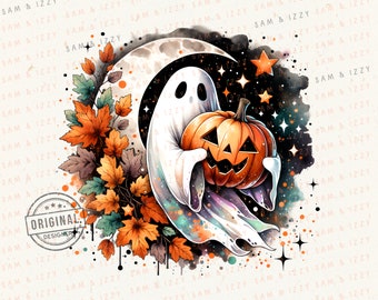 Halloween Ghost Png, Spooky Season Png, Pumpkin Season Ghost, Fall Tshirt Design, Autumn Png, Spooky Png, Retro Halloween Png,Retro Fall Png