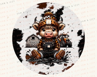 Car Coaster Png, Cow Car Coaster, Highland Cow Png, Highland Cow Design, Cow Sublimation, Western Png, Highland Cow Art, Western Sublimation