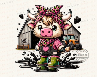 Highland Cow Png, Highland Cow Design, Cow Sublimation, Western Png, Cow Bundle, Highland Cow Art, Western Sublimation, DTF, Cute Cow Png