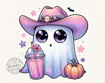 Fantasma lindo (Png), Halloween occidental (Png), Fantasma con huella de vaca, Boojee (Png), Fantasma espeluznante, Fantasma sarcástico, Fantasma divertido, Clipart de fantasma, Halloween de tendencia