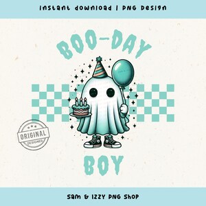 Halloween Birthday Ghoul Cute Ghost Png Sublimation Design, Spooky Birthday Png, It&#39;s My Boo Day Ghost Cake Balloon Png, October Birthday