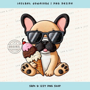Beach Vibes Png, Eis Png Png, Kinder Tshirt Designs, künstliche Stickerei, Urlaub Png, Französische Bulldogge Png, Süßer Hund Clipart, DTF