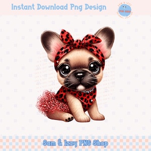 Niedliche Französische Bulldogge Welpen Clipart, Hunde-Liebhaber-Geschenk-Designs, Hundemama Sublimation, Tier Haustier Einladung Grafiken, Hund Tshirt Png, Hunderasse Kunst