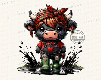 Highland Cow Png, Highland Cow Design, Cow Sublimation, Western Png, Cow Bundle, Highland Cow Art, Western Sublimation, DTF, Cute Cow Png