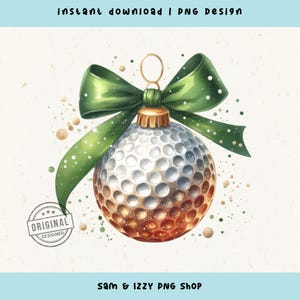 Golf Weihnachten Ornament Png, Kokette Golf Sublimationsentwürfe, Golfliebhaber, Festliche Golf Clipart, Golf Mutter Geschenk, Lady Golfer, Sport Mutter Png
