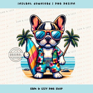 Französische Bulldogge Png, Strand Vibes Png, Sommer Sublimation, Surfen Png, Urlaub Png Designs, Hundemutter, Hundeliebhaber Png, Hundeaufkleber, Hunde Grafik