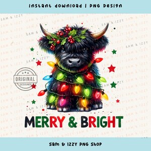 Tis The Season Png, Merry and Bright Png, Boże Narodzenie Highland Cow Png, Vintage Christmas Truck Png, Cute Cow Png, Heifer Png, Boże Narodzenie Krowa