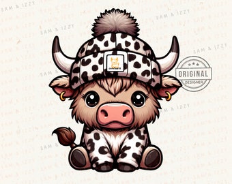 Highland Cow Png, Highland Cow Design, Cow Designs, Western Png, Cow Bundle, Highland Cow Art, Western Sublimation, DTF, POD, Cute Cow Png