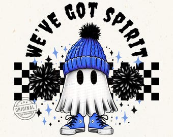We've Got Spirit Png, Cute Cheer Ghost, Sports Cheer Mom Graphics, Funny Halloween Ghost, Beanie Png, Cute Ghost Graphics, Cheer Designs,DTF