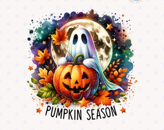 Halloween Ghost Png, Spooky Season Png, Pumpkin Season Ghost, Fall Tshirt Design, Autumn Png, Spooky Png, Retro Halloween Png,Retro Fall Png