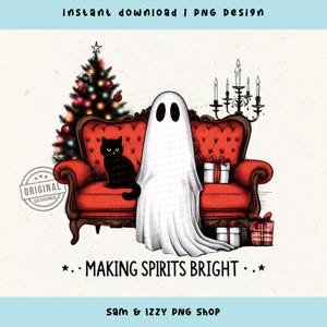 Fazendo Espíritos Brilhantes Fantasma PNG, Design Bonito de Fantasma de Natal, Clipart de Amante de Fantasma de Natal, Decoração de Fantasma de Natal, Fantasma Engraçado de Natal, DTF