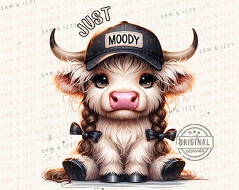 thumbnail image 2 of Just A Little Moody Moody Highland Cow Graphic By Digital Click Store 2 of 11