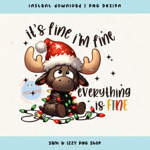 Es ist fein Elch, verhedderte Weihnachtsschnur Lichter, niedliche sarkastische Elch Grafiken für T-Shirts, Tassen, Küchenhandtuch Schürze Sublimation, DTF