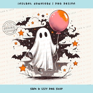 Cute Ghost Png, Retro Halloween Png, Bougie Ghost, Boojee Png, Spooky Png, Snarky Ghost, Funny Ghost, Ghost Clipart, Trending Halloween Png