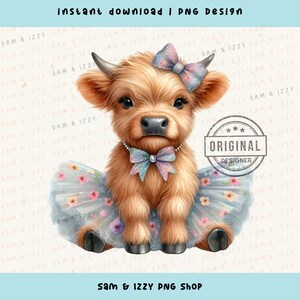 Highland Cow Png, Highland Cow Design, Pink Cow, Aquarela Clipart, Cow Bundle, Highland Cow Art, Cow Sublimation, DTF, POD, Cute Cow Png