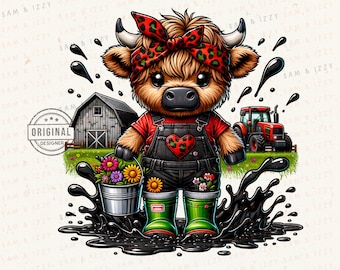 Highland Cow Png, Highland Cow Design, Cow Sublimation, Western Png, Cow Bundle, Highland Cow Art, Western Sublimation, DTF, Cute Cow Png