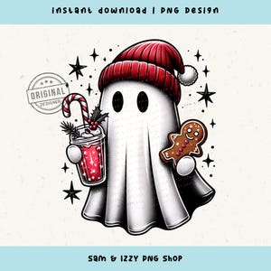 Süßer Weihnachtsgeist Png, Geist Eiskaffee Png, Retro Weihnachts Png, Weihnachtskaffee, Feiertagsgeist, Boojee Geist Png, gruselige Weihnachten