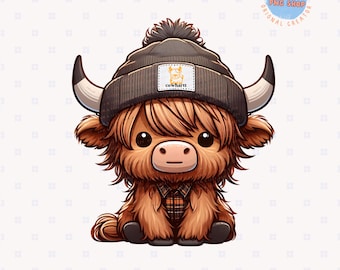 Highland Cow Png, Highland Cow Design, Cow Printable, Western Png, Cow Bundle, Highland Cow Art, Western Sublimation, DTF, POD, Cute Cow Png