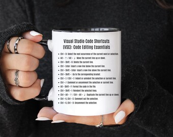VSC Shortcuts Mug, Programmer Mug, Nice Developers Mug, Mug for Developers Visual Studio Code, Coder Mug, Coding Gift, Git Shortcuts