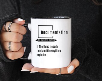 Programmer Gift, Programmer Mug, Funny Coffee Mug, Documentation Word, Definition Mug Documentation, Silly Mug, Programmer Quote, Mug Quote