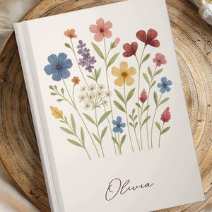 Personalized Gift for Her - Custom Name Journal - Flower Design Notebook - Floral Personalized Journal - Gift for Daughter, Mom or a Friend
