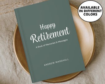 Feliz Jubilación, Libro de Visitas para Fiesta de Jubilación, Recuerdos y Mensajes, Recuerdo Personalizado de Jubilación, Regalo de Despedida Personalizado