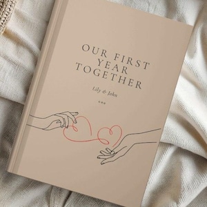 Personalized Anniversary Journal – Custom Couple Memory Book – Romantic Gift for Her – First Year Together Keepsake – Love Story Notebook