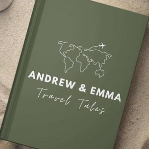 Personalized Couple Adventure Journal- Travel Journal- Travel Notebook- World Travel Bucket List- Camping Journal- Trip Planner