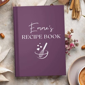 Personalized Name Cookbook, Custom Food Recipes Book, Personalized Cooking Gift, Gift for Her, Cooking Journal
