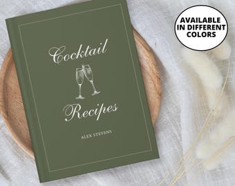 Cocktail Recipe Book, Bartender Gift, Personalized Bar Journal, Custom Cocktail Book, Mixologist Gift, Drink Recipe Book, Bartending Journal