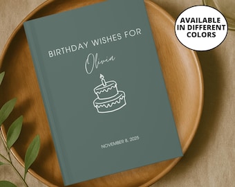 Verjaardagsgastenboek, gepersonaliseerd verjaardagscadeau, verjaardagswensenboek, dagboek verjaardagswensen, cadeau voor haar, cadeau voor hem, verjaardagsaandenken