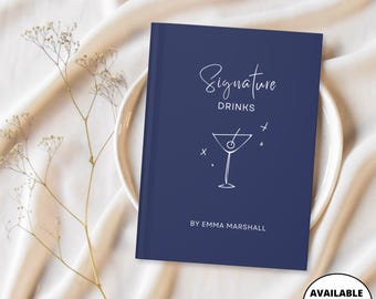 Cocktail Recipe Book, Custom Name Cocktail Journal, Personalized Bartender Gift, Bar Recipe Book, Custom Recipe Book, Mixology Notebook