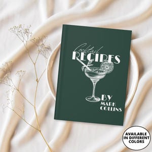 Cocktail Journal, Bartender Gift, Personalized Bar Recipe Book, Custom Cocktail Notebook, Gift for Bartender, Bartending Book