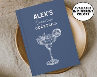 Cocktail Recipe Book, Personalized Bartender Gift, Custom Mixologist Notebook, Bar Drink Recipes Journal, Signature Drinks Book, Bar Gift