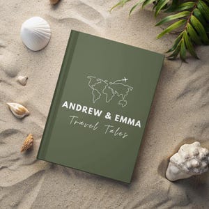Personalized Couple Adventure Journal- Travel Journal- Travel Notebook- World Travel Bucket List- Camping Journal- Trip Planner