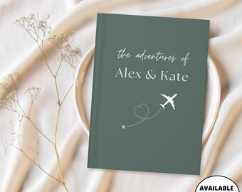 Travel Journal, Adventure Book, Personalized Couple Gift, Honeymoon Gift, Couple Travel Book, Travel Memories Book, Custom Trip Journal