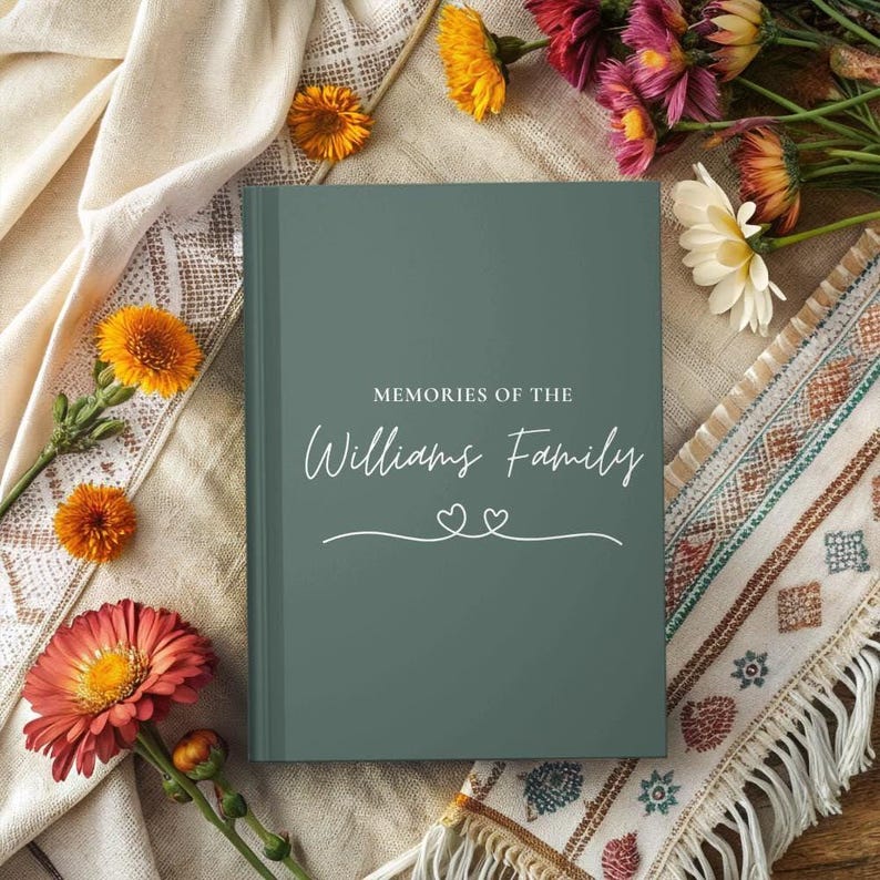 Personalized Family Memories Book,Personalized Journal, Custom Notebook, Family Reunion Gift, New Parents Gift, Family Keepsake, Family Gift image 2