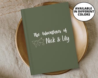 Diario de viaje, libro de aventuras, regalo personalizado para parejas, regalo de luna de miel, libro de lista de deseos, cuaderno de viaje, diario de viaje personalizado