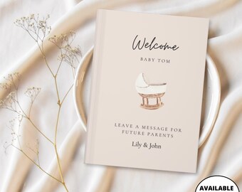 Babyparty-Gästebuch – Individuelles Gästebuch – Personalisiertes Namensbuch – Willkommens-Baby-Journal – Wünsche für Baby – Ratschläge für Eltern