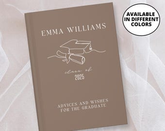 Graduation Guestbook - Personalised Graduation Gift - Custom Guest Book for Advice & Wishes for Graduate - Graduation Party Guest Book
